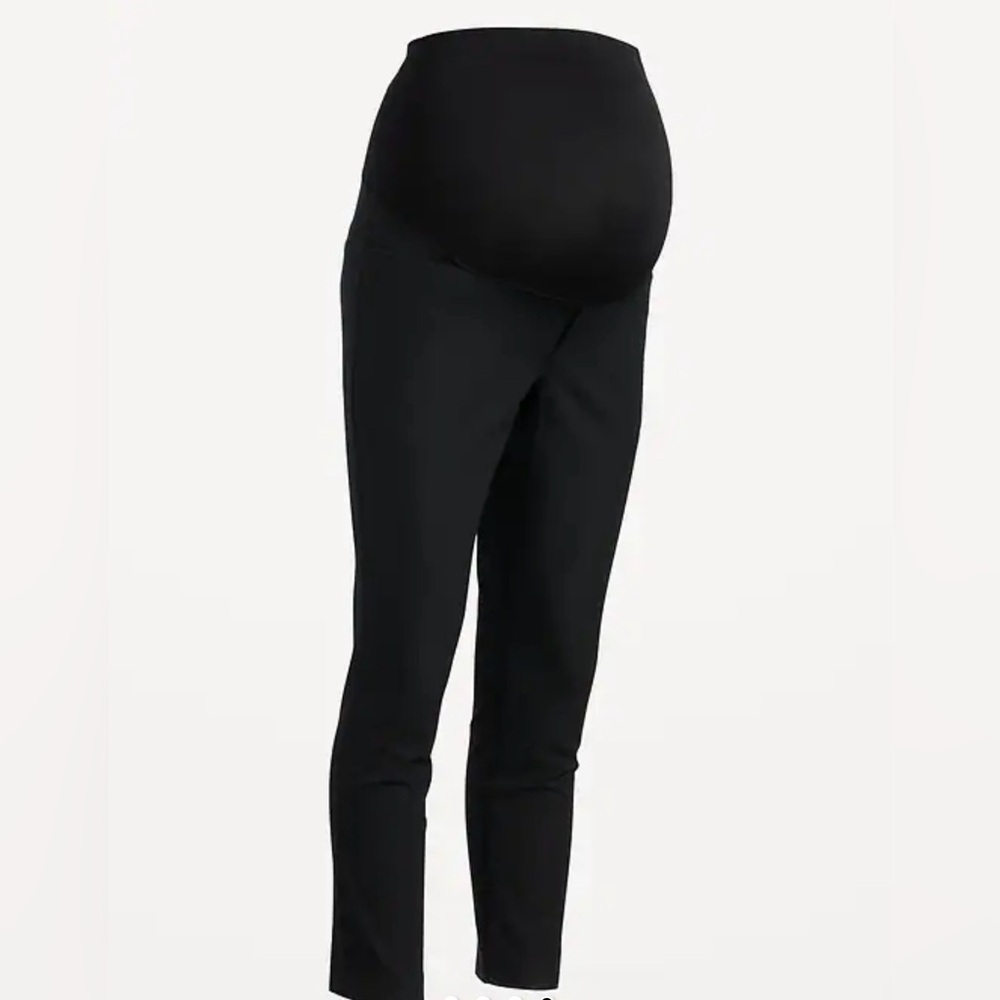 OLD NAVY Full PANEL PIXIE MATERNITY PANTS Black C… - image 4